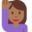 woman raising hand, medium-dark skin tone